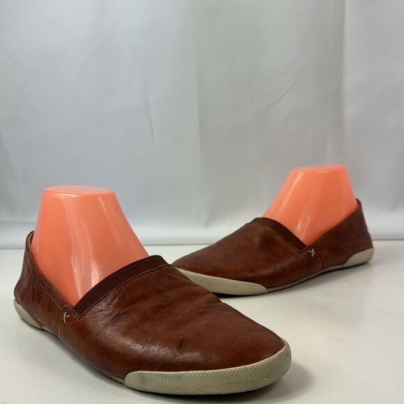 Frye Melanie Brown Leather Women's Slip On Shoes - Picture 3 of 15